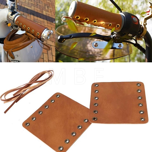 Imitation Leather Motorcycle Handlebars Cover PW-WG48667-02-1