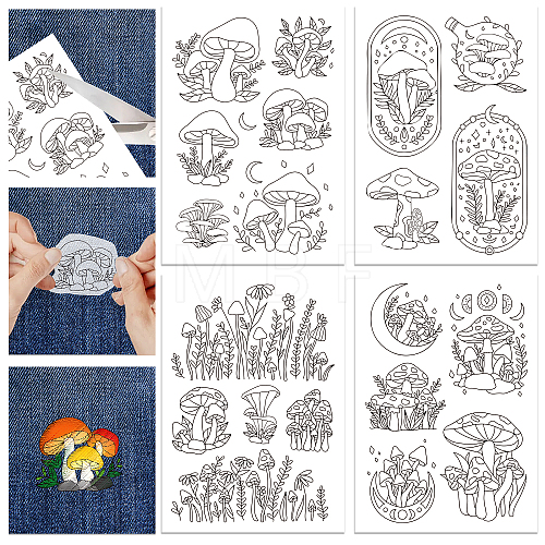 4 Sheets 11.6x8.2 Inch Stick and Stitch Embroidery Patterns DIY-WH0455-016-1