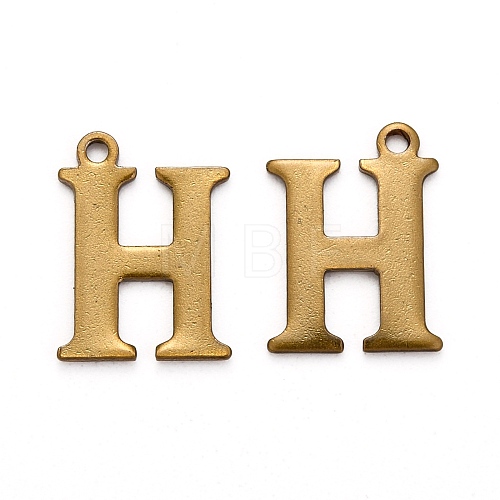 304 Stainless Steel Alphabet Charms STAS-H122-H-AB-1