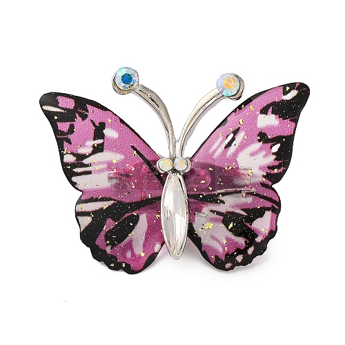 Butterfly Transparent Resin Brooch JEWB-M047-01E-1