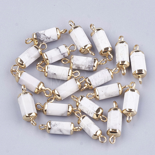Electroplate Natural Howlite Links connectors G-S344-01L-1