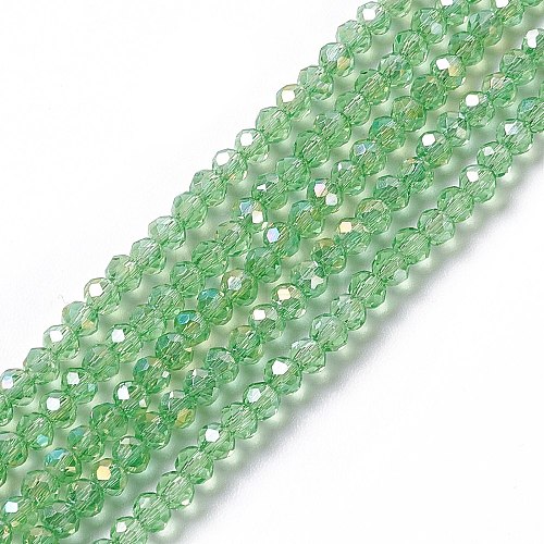 Electroplate Glass Beads Strands EGLA-R048-2mm-10-1