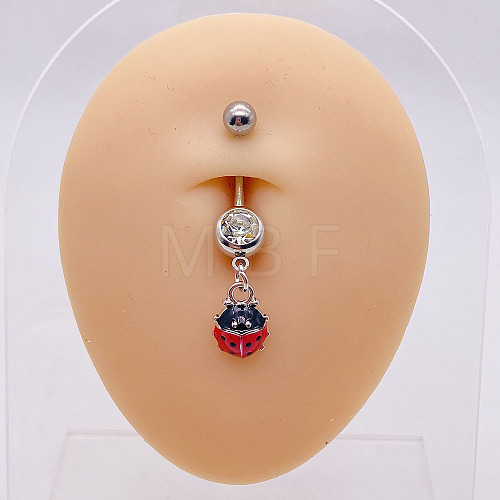 316L Surgical Stainless Steel Crystal Rhinestone Dangle Belly Rings WG83815-07-1