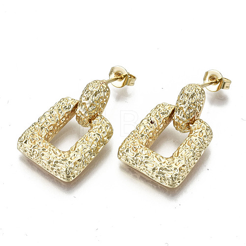 Brass Dangle Stud Earrings EJEW-N011-38G-NF-1