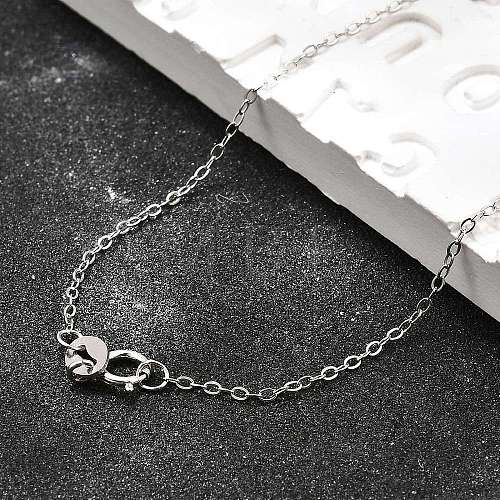 Anti-Tarnish Rhodium Plated 925 Sterling Silver Necklaces STER-M034-32B-1