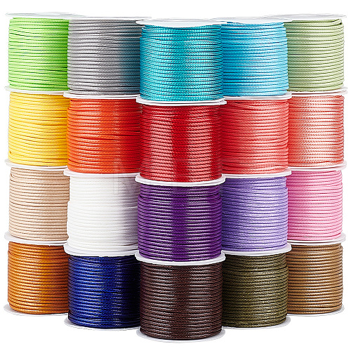   20 Rolls 20 Colors Waxed Polyester Cords YC-PH0002-45-1