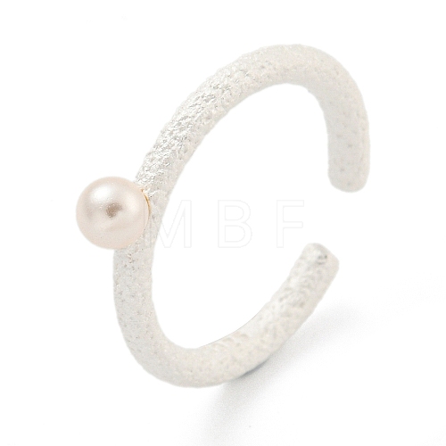 Round Shell Pearl Cuff Ring RJEW-Z036-04S-1