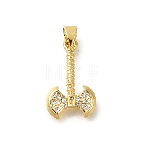 Rack Plating Brass Micro Pave Cubic Zirconia Pendants KK-Z086-66G-03-1