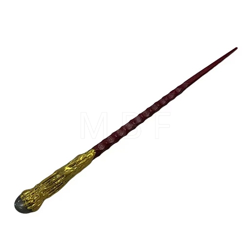 Natural Labradorite Magic Wand with Wooden Findings PW-WG44227-08-1
