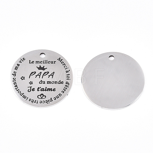 Non-Tarnish 201 Stainless Steel Pendants STAS-T064-38P-3-1