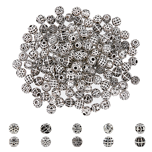 150Pcs 10 Style Zinc Alloy Beads FIND-DC0003-67-1