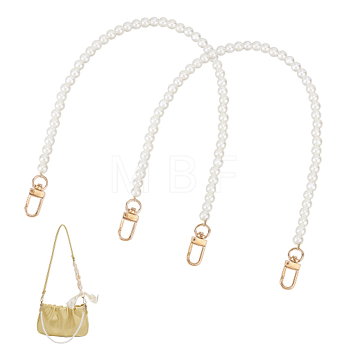   2Pcs Plastic Imitation Pearl Bead Bag Straps FIND-PH0008-18B-1