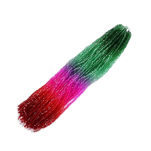 Gradient Color Baking Painted Glass Bead Strands X-DGLA-A039-T6mm-A010-1