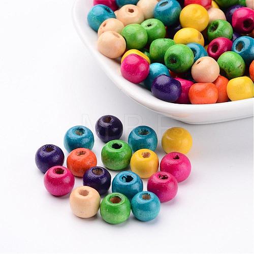 Dyed Natural Wood Beads X-WOOD-Q006-8mm-M-LF-1