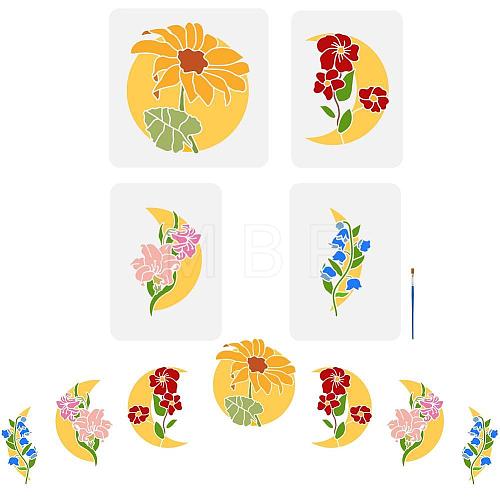 FINGERINSPIRE 1 Set Plastic Hollow Out Drawing Painting Stencils Templates DIY-FG0005-19-1