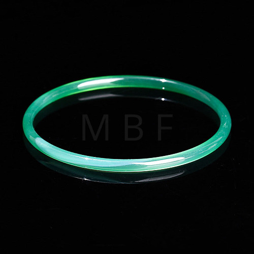 Dyed Natural Green Onyx Agate Simple Plain Bangle for Women FIND-PW0021-09A-05-1