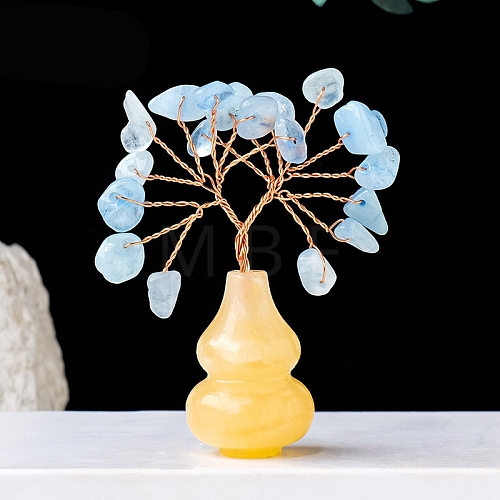 Natural Aquamarine Chips Tree of Life Decorations PW-WGCDFFC-04-1