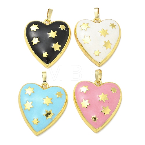 Rack Plating Brass Enamel Pendants KK-L224-046G-1