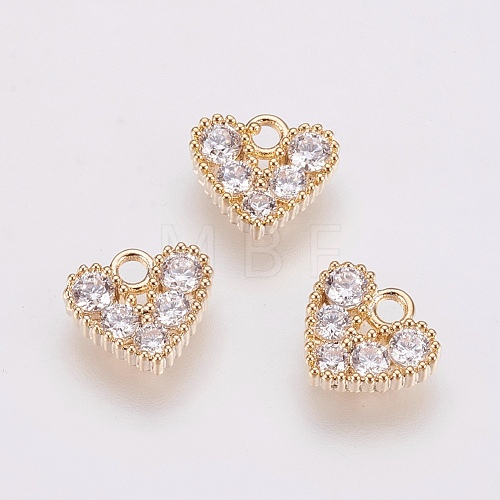 Brass Micro Pave Cubic Zirconia Charms ZIRC-F081-12G-1