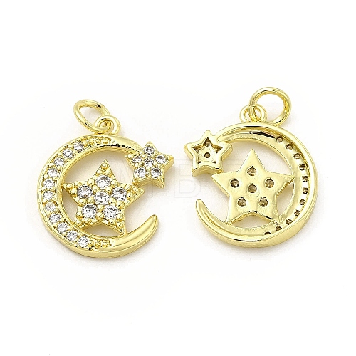 Brass Micro Pave Cubic Zirconia Pendants KK-E068-VB415-1