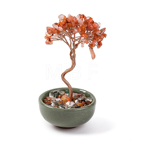 Natural Carnelian Chips Tree Decorations DJEW-M012-02L-1