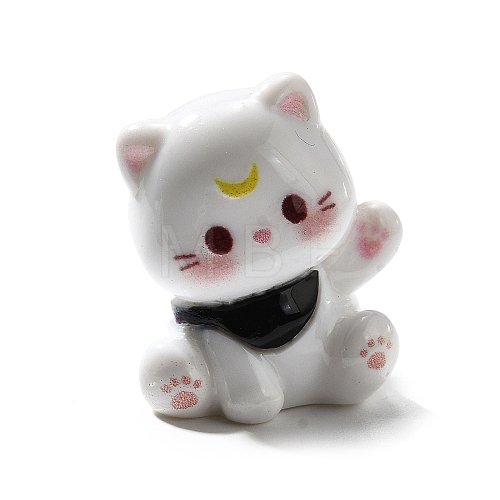 Opaque Cute Little Cat Resin Ornament RESI-S015-02B-1