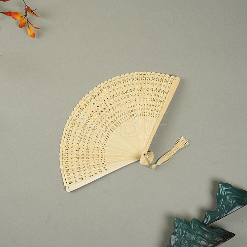 Bamboo Folding Fan with Tassel PW-WG8E673-10-1