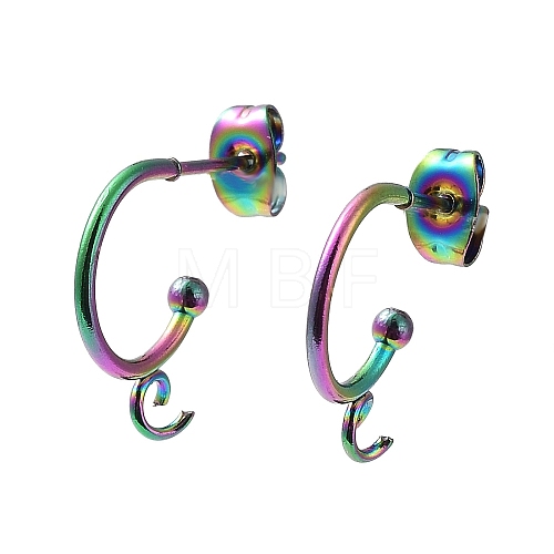 304 Stainless Steel Stud Earring Findings STAS-Z028-B02-M-02-1