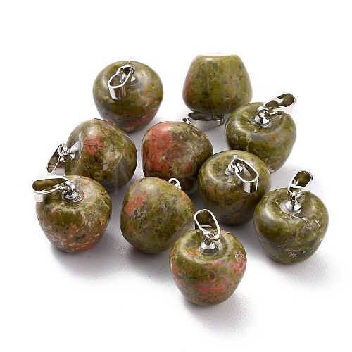 Natural Unakite Pendants G-Z022-01D-1