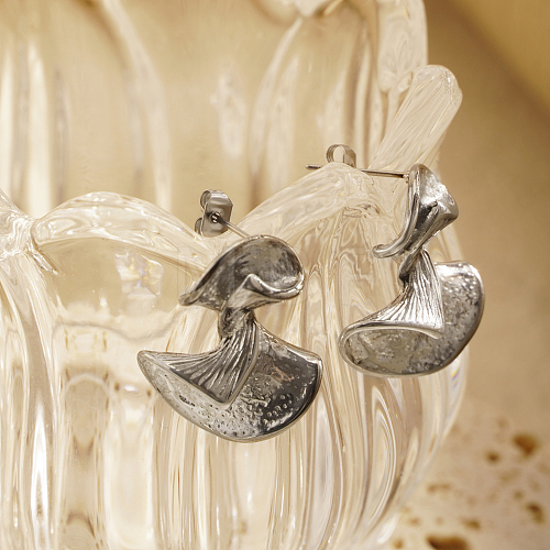 Stainless Steel Bilobal Dangle Earrings for Women XY5031-2-1