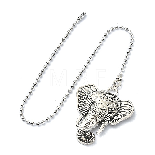 Elephant Tibetan Style Alloy Ceiling Fan Pull Chain Extenders FIND-JF00113-1