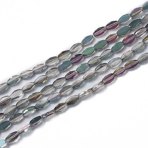 Transparent Electroplate Glass Beads Strands EGLA-J150-C01-HR03-1