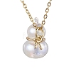 304 Stainless Steel and Acrylic Imitation Shell Pendant Necklaces NJEW-JN04706-1