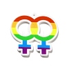Pride Style Printed Acrylic Rainbow Pendants SACR-B005-01D-1