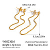 304 Stainless Steel Tassel Chain Stud Earrings for Women AQ2980-6