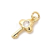 Brass Micro Pave Cubic Zirconia Charms KK-Z135-02G-02-2