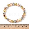Brass Round Beaded Stretch Bracelets for Men Women BJEW-B148-05E-M-5