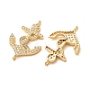 Brass Micro Pave Clear Cubic Zirconia Connector Charms CU-CBA4579-17G-3