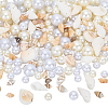 220Pcs 6 Styles Plastic Imitation Pearl Beads KY-SP0001-78-1