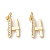 Rack Plating Eco-friendly Brass Micro Pave Clear Cubic Zirconia Charms KK-D072-01G-H-NR-1