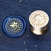 Golden Tone Round Wax Seal Brass Stamp Heads AJEW-S087-02G-07-1