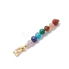 Chakra Natural Amethyst & Tiger Eye & Red Jasper & Lapis Lazuli & Apatite & Malachite & Sunstone Faceted Round Beaded Pendants PALLOY-JF03559-01-4