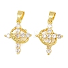 Brass Pave Clear Cubic Zirconia Pendants KK-CBA6A75-55B-G-1