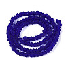 Frosted Transparent Glass Beads Strands GLAA-N016-4mm-03-2