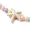 Beach Starfish Synthetic Turquoise Link Bracelets BJEW-JB10238-03-2