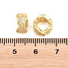 Bowknot Brass Clear Cubic Zirconia European Beads KK-B186-07G-3