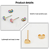 8Pcs 4 Colors Iron Heart Stud Earrings for Women EJEW-AN0002-86-3