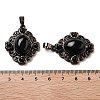 Natural Obsidian Rhombus Pendants G-K363-02R-20-3