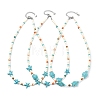 3Pcs 3 Styles Ocean Dyed Synthetic Ocean White Jade & Shell Pearl & Synthetic Turquoise Starfish Turtle Beaded Necklaces NJEW-JN06276-2