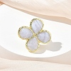 Natural Blue Lace Agate Faceted Adjustable Finger Rings for Women RJEW-A092-01G-09-2
